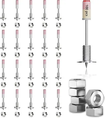 Produktbild von 100 Metallspitzen für Schlagbohrer: Metallspitzen, inklusive 100 M8-Schrauben, 7,3 mm Durchmesser, Schraubenziehspitzen, geeignet für Beton und Stahl.