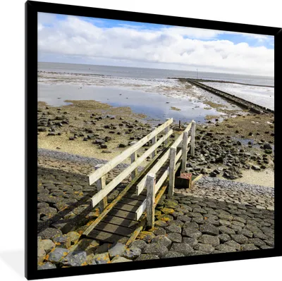 Produktbild von MuchoWow® Gerahmtes Poster Aufwachen auf Vlieland 40x40 cm - Poster mit Schwarzem Bilderrahmen Wandposter Rahmen Foto Bilder - Mit Rahmen - Wanddekoration Schlafzimmer
