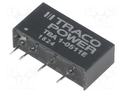 Obrázek produktu pro 1x Měnič: DC/DC, Vstupní napětí: 4,5 ÷ 5,5V, Výstupní proud: 200mA, Pouzdro: SIP7, Typ: TBA 1-0511E, DC/DC měnič, výkon 1W