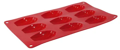 Silikon-Backform für 9 Cupcakes, rot, 17x30x1 cm
