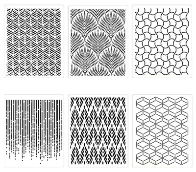 Tortenschablonen-Set 6er, 25x21 cm, wiederverwendbar, Blumenmuster