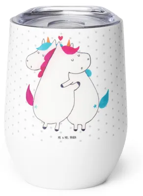 Produktbild von Mr. & Mrs. Panda Thermobecher Einhorn Mitteilung - Weiß - Geschenk, Edelstahlbecher, Einhörner, thermosbecher, kaffee tasse, Witzig, edelstahl, Liebe, Unicorn, Spruch
