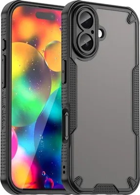 Obrázok produktu pre Pre Apple iPhone 17 Armor Glaze Design Plastic Hybrid TPU Case Black