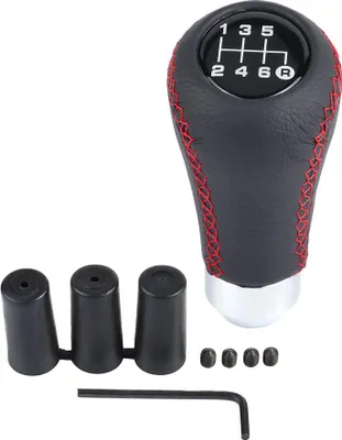 Produktbild von Universalauto Fahrzeug 6 Geschwindigkeitsgetriebe Schaltknauf PolyurethanShifter Stick mit 3 Schläuchen rot