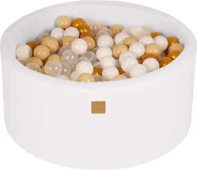 Image de Piscine à balles blanche avec balles Or / Beige / Blanc / Transparent