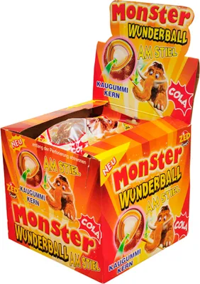 Produktbild von ZED Monster Wunderball Cola Lolli mit Kaugummi Kern 80g 15er Pack