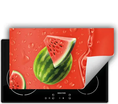Produktbild von DarHaus Herdabdeckplatte 90x52 cm Anti Rutsch Matte Aufrollbar, Wassermelone