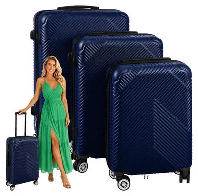 Immagine prodotto di Trizand 26664 Set di 3 valigie da viaggio, 39/70/99 l, blu