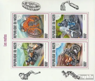 Produktbild von Briefmarken Niger 2017 Mi 5182-5185 Kleinbogen (kompl. Ausg.) postfrisch Motorräder