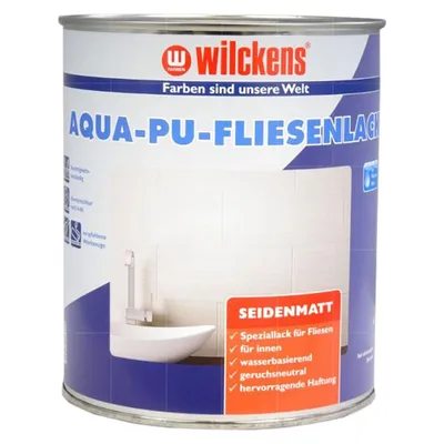 Produktbild von WILCKENS Aqua Polyurethan Fliesenlack seidenmatt 0.75 Liter weiss Grund- und Deckanstrich