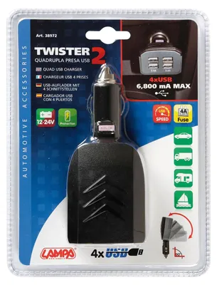 Immagine prodotto di Ricaricatore 4 porte USB - 6800 mA - 12/24V