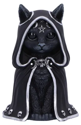Produktbild von Nemesis Now Zefur Figur 10cm Schwarz Harz Handbemalt Gruselige Katze Geschenk