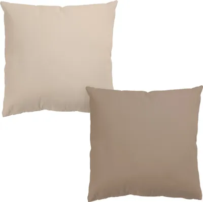 Produktbild von Dekokissen 2-teilig Muster draußen / Outdoor Zierkissen waschbar Design beige Unifarben Sofakissen mit Füllung