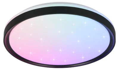 Obrázek produktu pro RGB LED stropní svítidlo, kov, černé, dálkové ovládání, D39cm