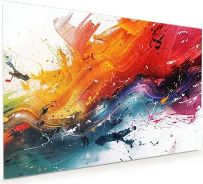 Produktbild von Küchenrückwand Spritzschutz Glas mit Motiv Farbenexplosion 40 x 40 cm
