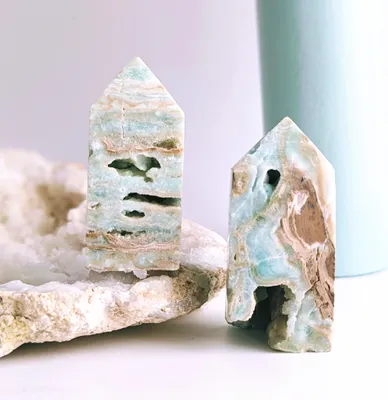 Produktbild von Hemimorphit Turm 5 cm Nr. 5 Naturstein Obelisk Kristallspitze