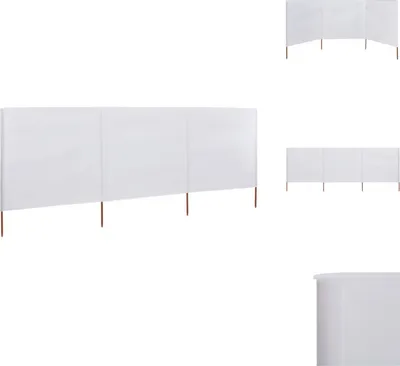 Produktbild von vidaXL 3-teiliges Windschutzgewebe 400 x 120 cm Weiß - Sonnenschirme & Sonnenschutze