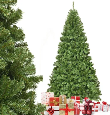 Produktbild von COSTWAY 230cm Künstlicher Weihnachtsbaum, Tannenbaum mit Metallständer, Christbaum 1346 Spitzen PVC Nadeln, Kunstbaum Weihnachten Klappsystem grün