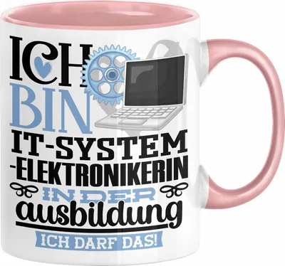 Produktbild von IT-Systemelektronikerin Ausbildung Start Geschenk Tasse Ich Bin IT-Systemelektronikerin In Der Ausbildung Ich Darf Das Kaffee-Becher Geschenkidee (Rosa)