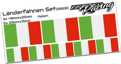 Produktbild von 8er Set Länderfahnen Aufkleber "Italy" Sticker Flagge Auto Zubehör R028