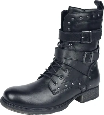 Produktbild von Rock Rebel by EMP Herren schwarze Boots mit Reißverschluss und Riemen EU45