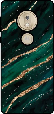 Produktbild von Smartphonica Handytasche geeignet für Motorola Moto G7 Play mit Marmordruck - TPU zurück Abdeckung Fall Marmor Design - Grün Gold