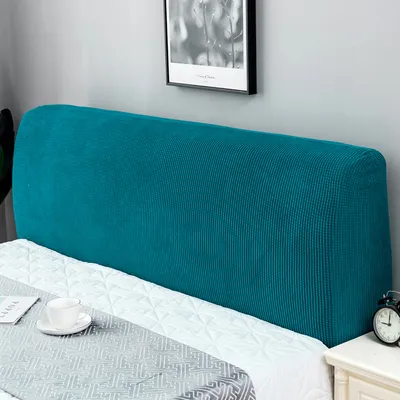 Obrázek produktu pro Kryty čela postele Kryt čela postele, tkanina, prostý, prachotěsný, kryt hlavy postele pro dekoraci ložnice (šířka 180-200 cm, tmavě zelená)