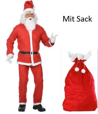 Produktbild von Santa Claus Kostüm - Weihnachtsmann Kostüm M/L - mit Sack