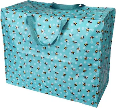 Produktbild von LS-LebenStil XXL Jumbo Bag Bumblebee Türkis 55cm faltbar Kunstsoff Einkaufstasche Unterbettkommode Aufbewahrungstasche Kleidung Bettdecken Kissen