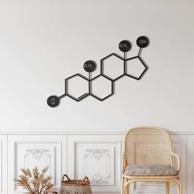 Obrázok produktu pre Wallity, elegantné kovové doplnky na stenu, čierna farba, 90 x 63 cm | 100% kov