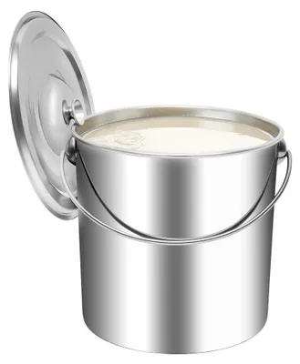 Produktbild von 20L Edelstahl Eimer mit Deckel, 27 * 27 * 30cm Edelstahleimer mit Wasserlöffel, Kücheneimer Vorratseimer