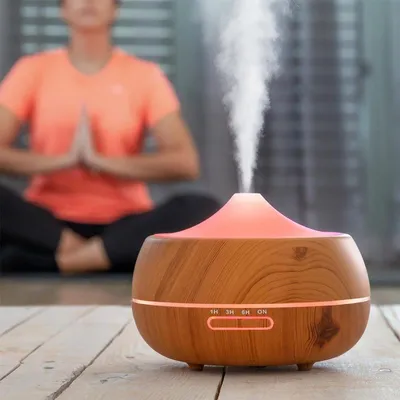 Obrázok produktu pre Aroma difuzér Zvlhčovač vzduchu s viacfarebnou LED diódou s dreveným efektom InnovaGoods