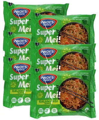 Produktbild Pinoys Choice Super Mei Chow Mein Nudeln Kalamansi 60g 6er Pack