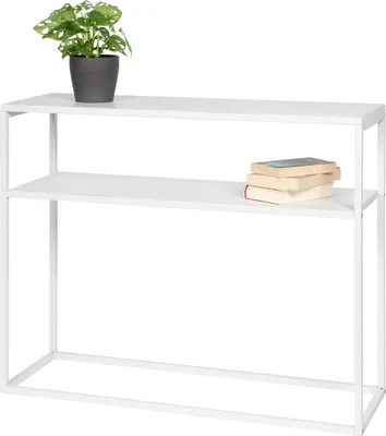 Produktbild von bremermann Konsolentisch mit Ablage, Standregal, Blumenhocker Metall, weiß