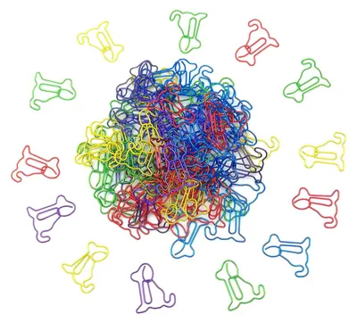 Immagine prodotto di Set di 100 graffette a forma di cane per documenti