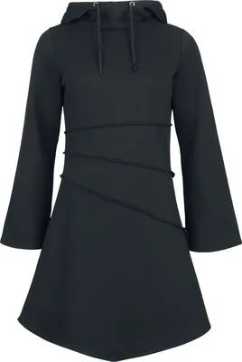 Produktbild von Black Premium by EMP Damen schwarzes kurzes Kleid mit Kapuze M