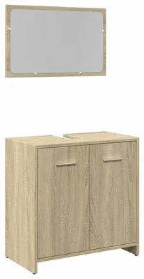 Imagen del producto de Conjunto de muebles de baño de dos piezas con espejo