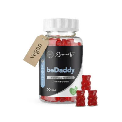 Produktbild von Asbirg beDaddy – Fertilitäts-Formel Gummibärchen für Männer mit Maca, L-Carnitin, Zink, Selen, L-Arginin & Q10 | Fruchtbarkeit + Spermienproduktion
