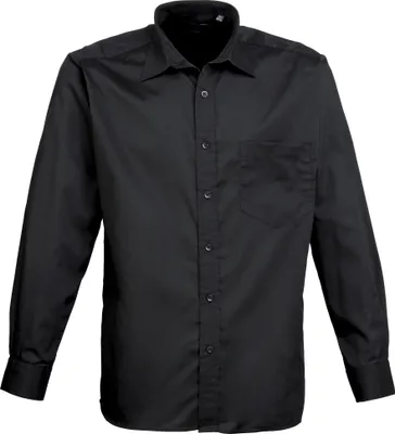 Produktbild von Premier - "Premier" Formelles Hemd für Herren Langärmlig RW1081 (Kragenweite 53 cm) (Schwarz)