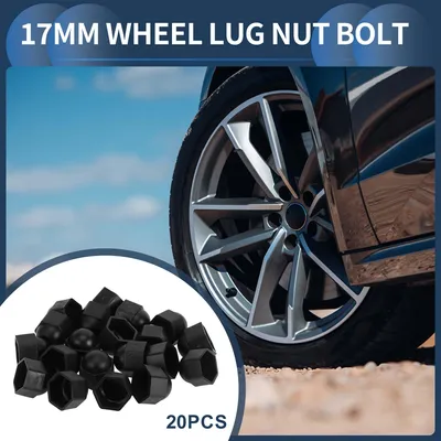 Image de Cache-Écrou De Roue Extérieur 17Mm Pour Boulon D'Écrou De Roue Cache-Écrou De Pneu Vis Capuchon De Protection En Plastique Noir