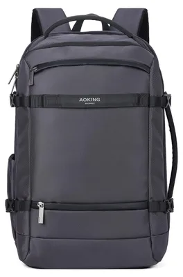 Produktbild von Aoking Uni Rucksack, Schwarz, Polyester, 48 cm, Reisrucksack mit Reißverschlüssen und Fächern