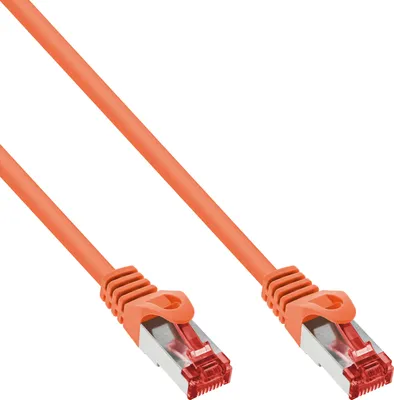 Produktbild von InLine Patchkabel, S/FTP (PiMf), Cat.6, 250MHz, PVC, Kupfer, orange, 0,5m, 0,5 m, Cat6, S/FTP (S-STP), RJ-45, RJ-45, Orange