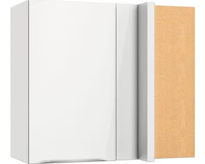 Produktbild von Optifit Eckhängeschrank Arvid986 BxTxH 85 x 34,9 x 70,4 cm weiß glänzend zerlegt Anschlag reversibel KFAV OEM856-8+