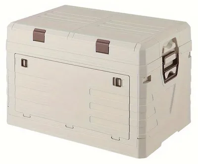 Produktbild von Faltbare Aufbewahrungsbox Outdoor Auto Camping Stapelbare Kunststoffbox mit Deckel Tragegriffen Klappbox Organizer, Grau