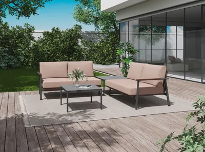 Produktbild von Royal Garden Prado Loungeset Aluminium/Textilene inkl. Beistelltisch