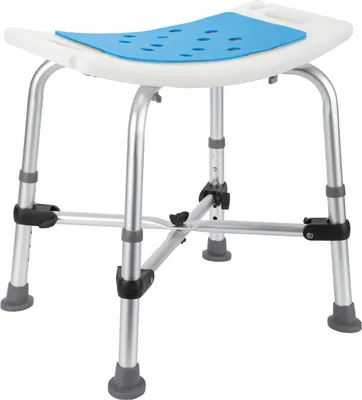 Produktbild von TolleTour Duschhocker Höhenverstellbar Duschstuh Badhocker Überkreuzte Stützen Rechteckig bis 180kg
