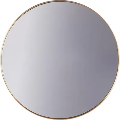 Zdjęcie produktu dla Eleganckie okrągłe lustro ścienne ze złotą ramą
