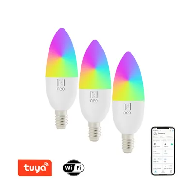 Obrázek produktu pro Immax NEO Smart sada 3x žárovka LED E14 6W RGB+CCT barevná a bílá, stmívatelná, WiFi