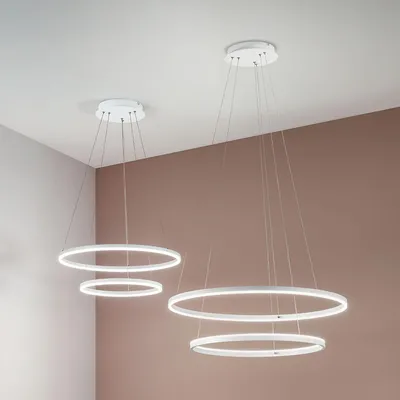 Produktbild von Fabas Luce Giotto LED Hängeleuchte 2 Ringe Weiß Rund