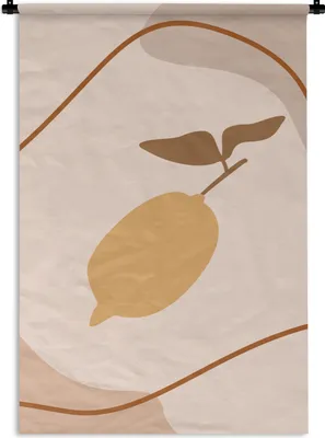 Produktbild von MuchoWow® Wandteppich Wandbehang Sommer - Zitrone - Pastell 60x90 cm Tapisserie Dekoration Wandtuch - Foto-Teppich - Abwaschbar
